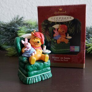 Hallmark 1997 Winnie the Pooh Waitin’ on Santa Ornament